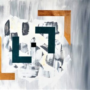 Abstraction with Green and Yellow Lines - Ninao Isabelle Ginnarelli