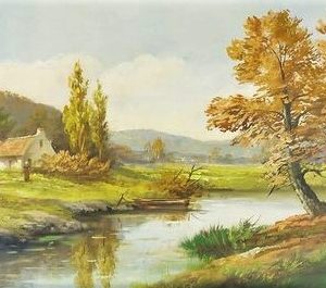Riverbank Scene - W. Griselay