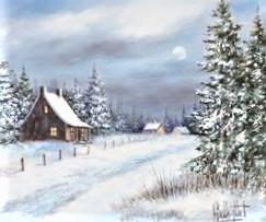 Village en Hiver - Yvon Bousquet