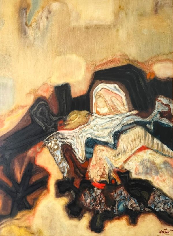 Abstraction sur fond d'ocre - Stanislas Wostan
